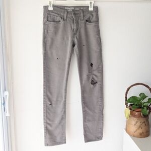 Levi's Denizen 216 Women's Gray Jeans Skinny Fit, ripped Size W 29 L 32